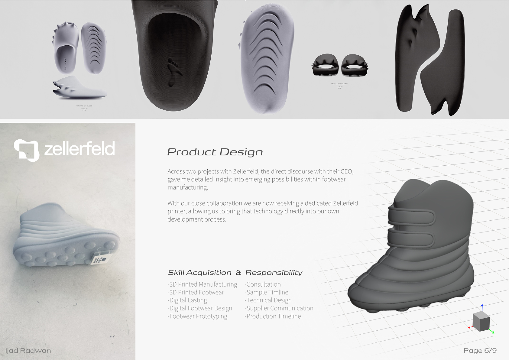 Footwear product design developed with Zellerfeld.